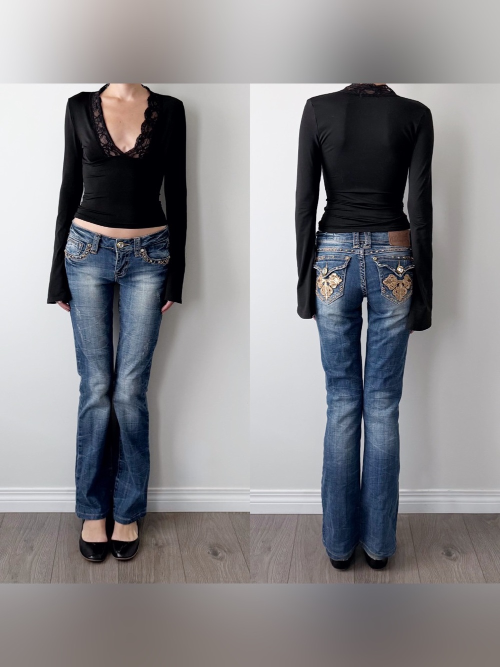 Y2K LA Idol low rise bootcut jeans